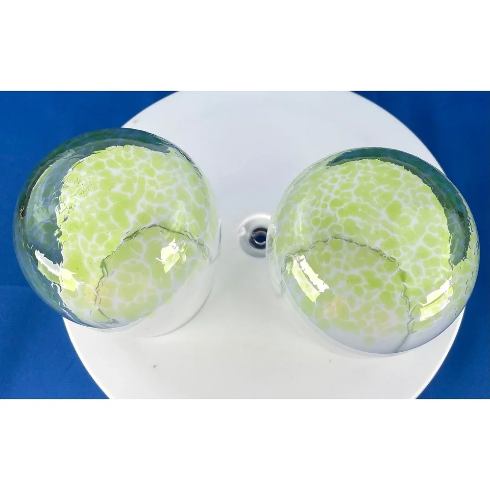 Art Glass Stemless Wine Glasses Set 8 Multicolor‎ Hand Blown Style 13 Oz